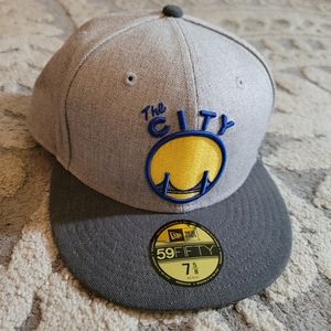 The City New Era 59Fifty Golden State Warriors NBA Fitted Cap 7 5/8 HWC